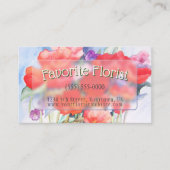 野生の赤いケシの水色 名刺 (正面)