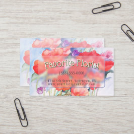 野生の赤いケシの水色 名刺