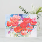 野生の赤いケシの水色 招待状 (スタンド正面)