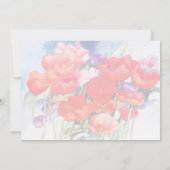 野生の赤いケシの水色 招待状 (裏面)