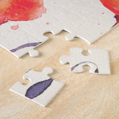 野生の赤いケシ、水の色パターン ジグソーパズル (側面)