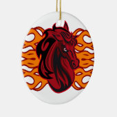 野生の赤いムスタングの馬 セラミックオーナメント (右)