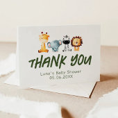 野生の赤ちゃんがやってくる！サファリ ベイビー シャワー 折りたたみ サンキューカード