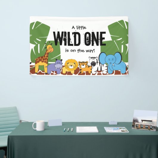 野生の赤ちゃんがやってくる！｜ベビーシャワー｜サファリ 横断幕 (トレードショー)