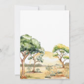 野生の赤ちゃんジャングルサファリ動物ベビーシャワー 招待状 (裏面)