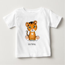 野生の赤ちゃんトラの動物のキャラクターTシャツ