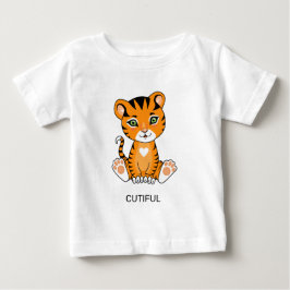 野生の赤ちゃんトラの動物のキャラクターTシャツ ベビーTシャツ