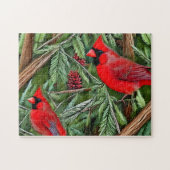 野生の赤威厳のある深紅色 ジグソーパズル (横)