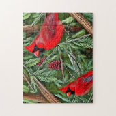 野生の赤威厳のある深紅色 ジグソーパズル (縦)