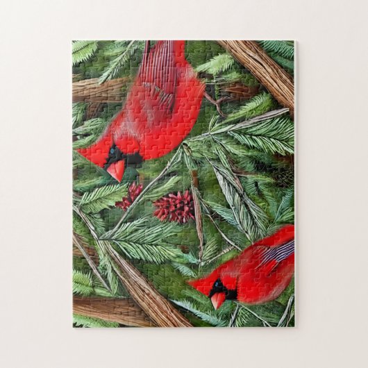 野生の赤威厳のある深紅色 ジグソーパズル (縦)