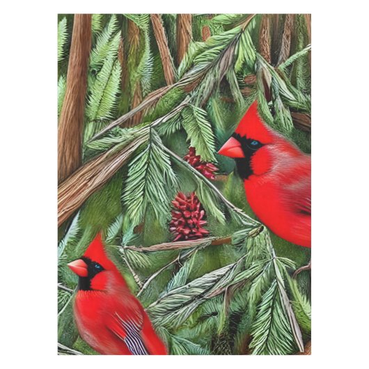 野生の赤威厳のある深紅色 テーブルクロス (正面)