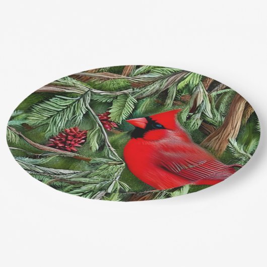 野生の赤威厳のある深紅色 ペーパープレート (アングル)