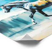 野生の走馬の海岸沿い ポスター (角)