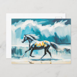 野生の走馬の海岸沿い ポストカード