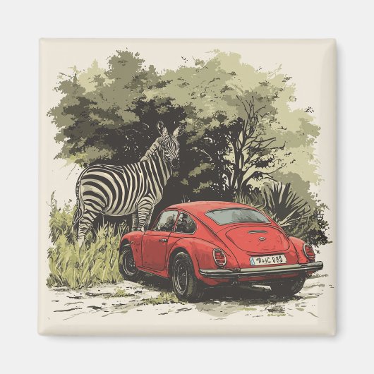 野生の車 マグネット (正面)