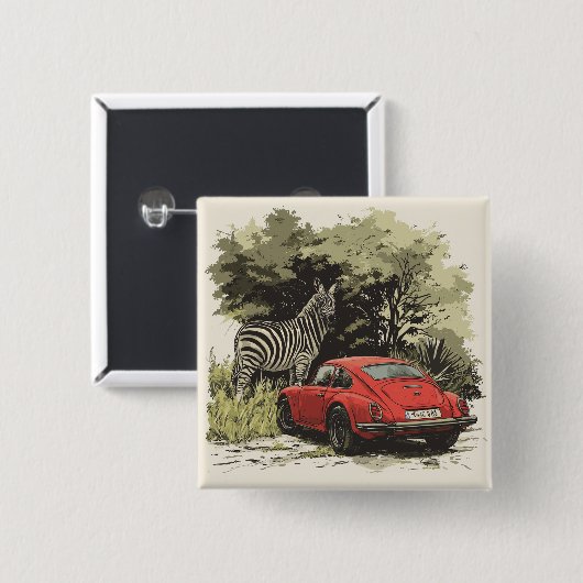 野生の車 缶バッジ (正面&裏面)