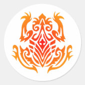 野生の部族のカエルのタトゥー ラウンドシール (正面)