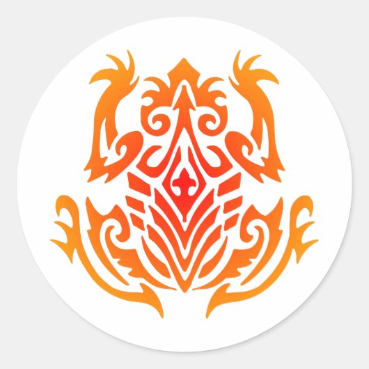 野生の部族のカエルのタトゥー ラウンドシール (正面)