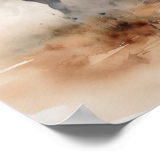 「野生の野生馬2頭」ダスティ・ウェスタン・ウォータカラー ポスター (角)