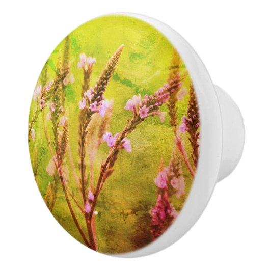 野生の野花の抽象芸術 動揺して セラミックノブ (右)