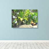 野生の雄鶏 キャンバスプリント (インサイチュ (ウッドフロア))