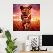 野生の雌ライオンのポスター ポスター (ホームオフィス)