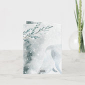 野生の雪の多い冬の白い北極キツネ シーズンカード (裏面)