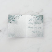 野生の雪の多い冬の白い北極キツネ シーズンカード (内部)