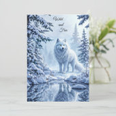 野生の雪狼、自然、冬のアート 招待状 (スタンド正面)