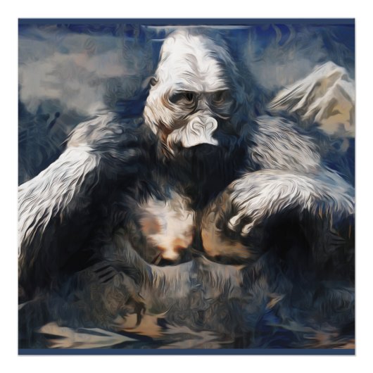 野生の霊長類 – アフリカのゴリラ フォトプリント            (正面)