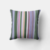 野生の青いアスター紫、青、緑のストライプ クッション (裏面)