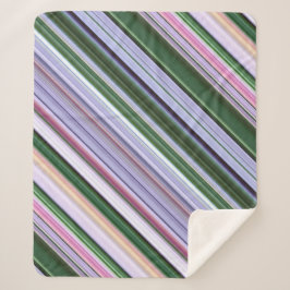 野生の青いアスター紫、青、緑のストライプ シェルパブランケット