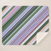 野生の青いアスター紫、青、緑のストライプ シェルパブランケット (正面(横))