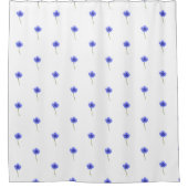 野生の青いトウモロコシの花模様 シャワーカーテン (正面)