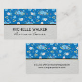 野生の青い白い花 名刺 (正面/裏面)