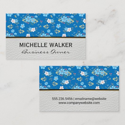 野生の青い白い花 名刺 (正面/裏面)