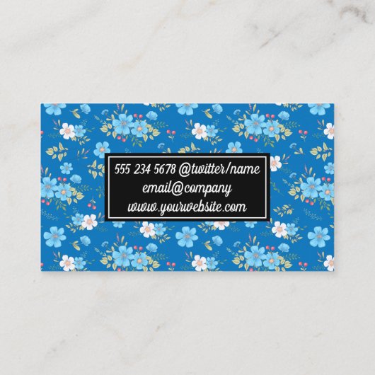 野生の青い白い花 名刺 (裏面)