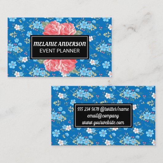 野生の青い白い花 名刺 (正面/裏面)