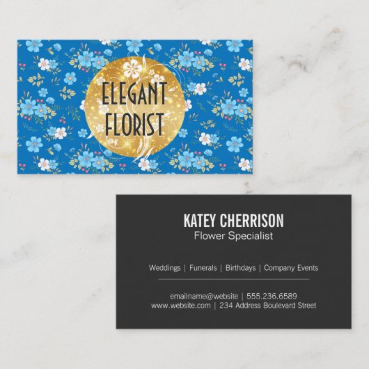 野生の青い白い花 名刺 (正面/裏面)