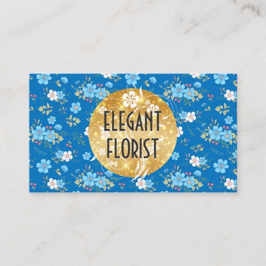 野生の青い白い花 名刺 (正面)