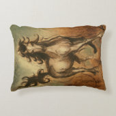 野生の馬および暖かい色 アクセントクッション (正面)