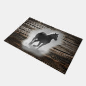 野生の馬のギャロッピング ドアマット (アングル)