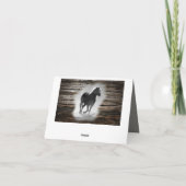 野生の馬のギャロッピング ノートカード (裏面)