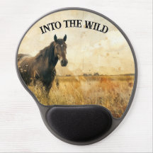 野生の馬のジェルマウスパッドに