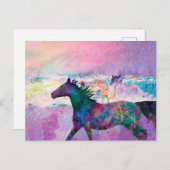 野生の馬のスピリッツ我々は土地 ポストカード (正面/裏面)