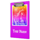 野生の馬のピンクのグラフィックパーソナライズされた。 クリップボード (左)