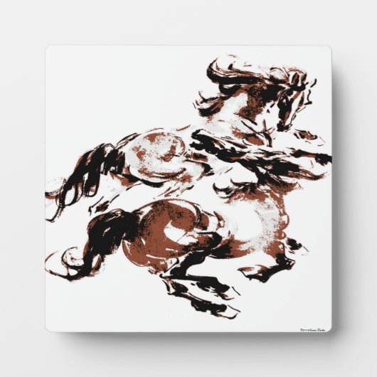 野生の馬のプラーク フォトプラーク (正面)