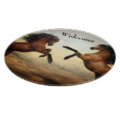 野生の馬のペア カッティングボード (角)