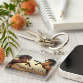 野生の馬のペア キーホルダー (正面右)