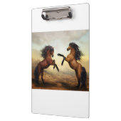野生の馬のペア クリップボード (左)